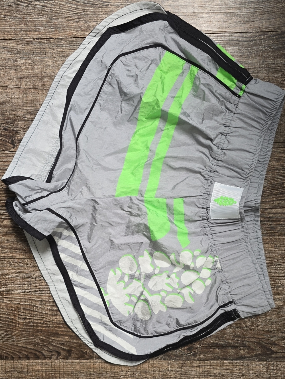 FREE PEOPLE MOVEMENT - Gray and Neon Green Athletic Shorts